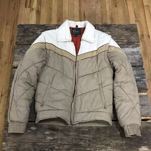 Vintage Mens Shop Active Sportswear JC Penney Zip Off Sleeve Vest Ski Coat M 70s